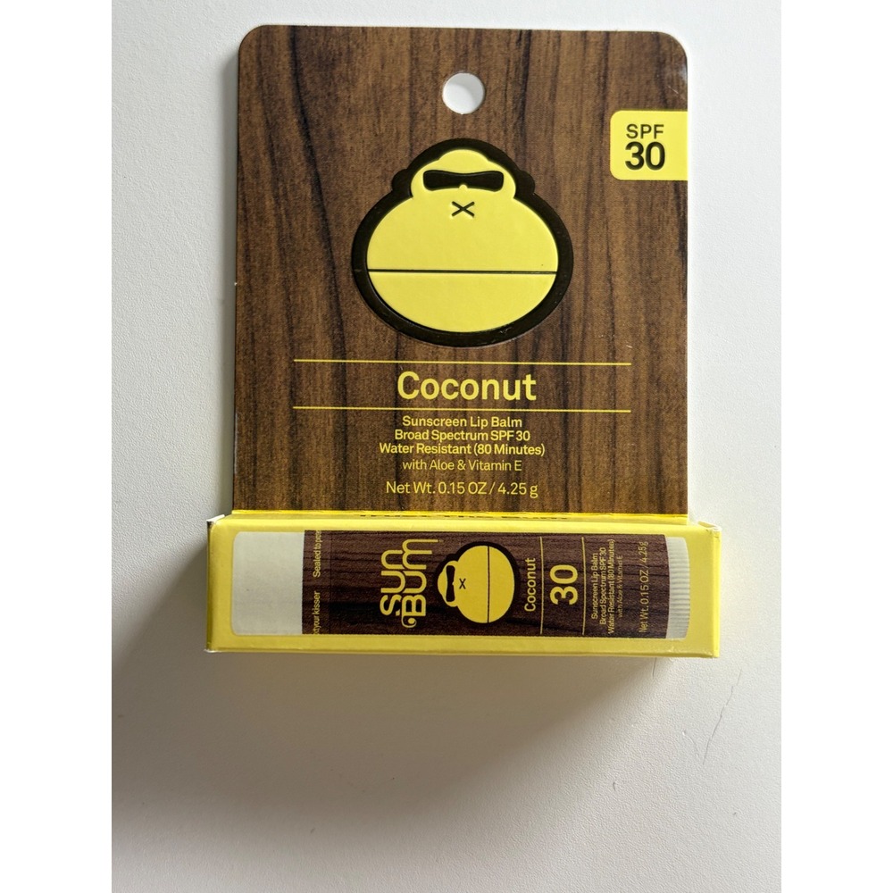Sun Bum Coconut Sunscreen Lip Balm SPF 30 Broad Spectrum Water Resistant 0.15oz